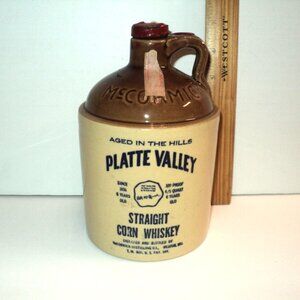 McCormick Platte Valley EMPTY Straight Corn Whiskey Jug Aged 6 Years Vintage